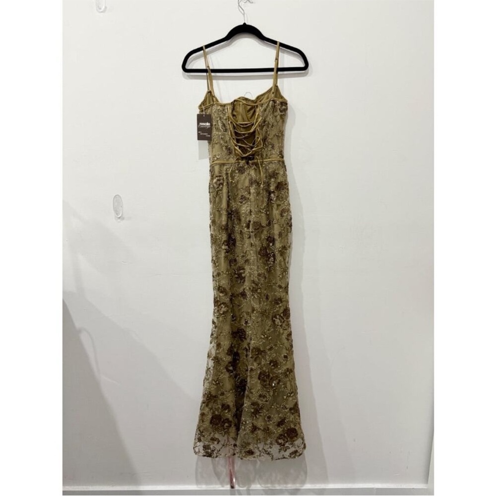 House of CB Naima Olive Bronze Hand Beaded Embellished Corset Maxi Dress NWOT - Picture 10 of 13